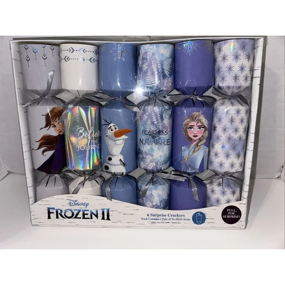 Disney Frozen 2 II 6 Surprise Crackers Womens Socks Sizes 4 To 10 Christmas Gift